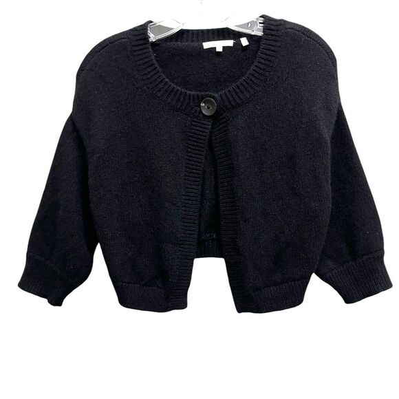 Vince Cashmere Cardigan Sweater Cropped Black Size XS - Picture 1 of 7